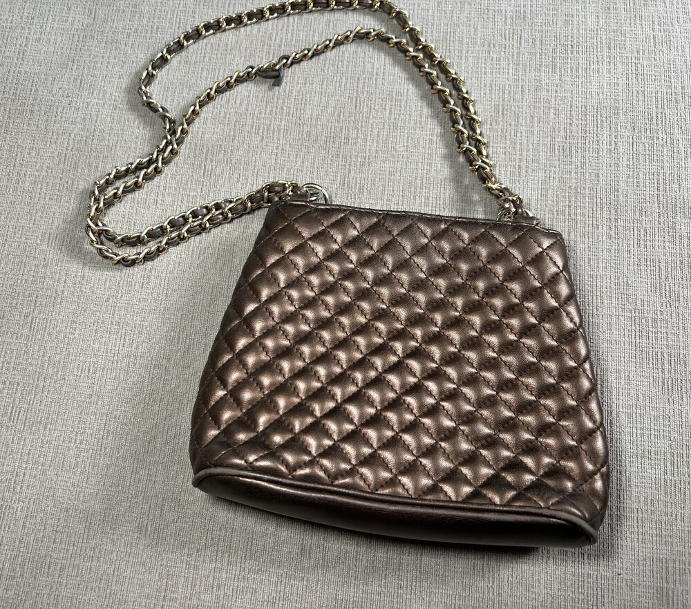 Vintage Lord & Taylor Quilted Chain Shoulder Bag Womens Purse Crossbody Handbag